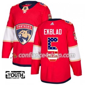 Adidas Maillot de Hockey Florida Panthers Aaron Ekblad 5 2017-2018 Rouge USA Flag Fashion Authentic - Enfant